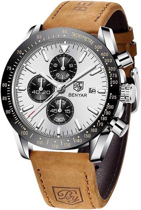 Benyar Montre Homme Chronographe Analogique Quartz Etanche Lumineuses