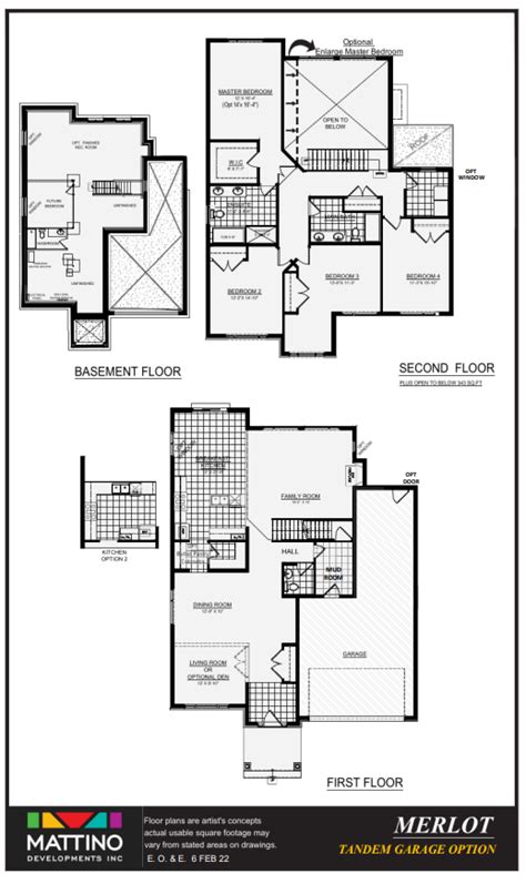 Diamondview Estates Merlot Elevation A Tandem Garage Option Floor