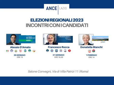 Elezioni Regionali 2023 Ance Lazio Incontra I Candidati Alla