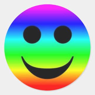 Rainbow Smiley Face Stickers | Zazzle