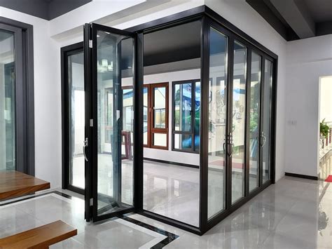 Dise O Moderno De La Puerta Corrediza De Aluminio Plegable De Bi Con