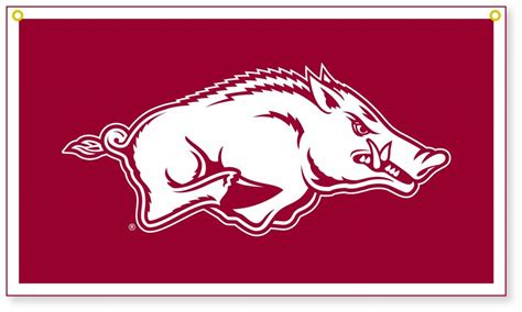 Arkansas Razorback Running Hog Felt And Flock 14x24 Banner By Collegiate