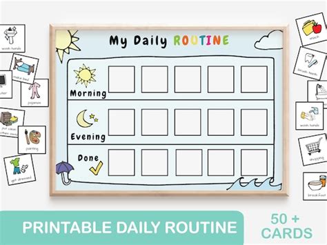 Daily Routine Chart For Kids Daily Planner Schedule Chore Etsy