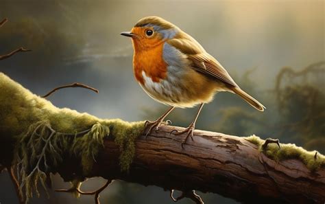 Premium Photo | Cute robin bird on natural environment