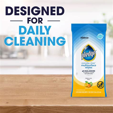 pledge pledge multisurface cleaning wipes ph balanced fresh citrus
