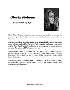 Gloria Steinem Hero Biography