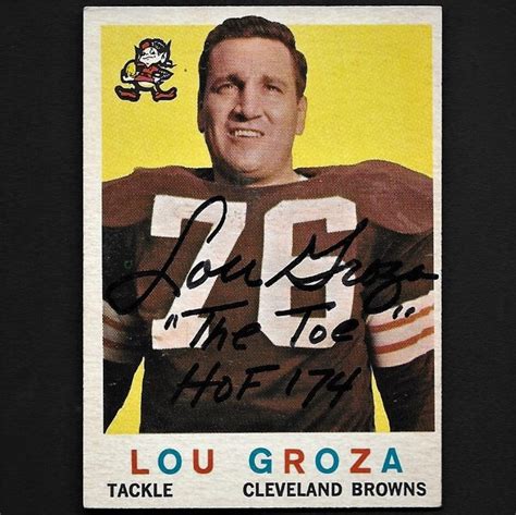 Lou Groza autograph signed 1959 Topps Card 46 Browns | Etsy