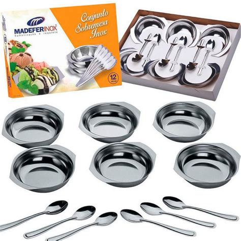 Conjunto Para Sobremesa Inox Pe As Tigelas Colheres Kit