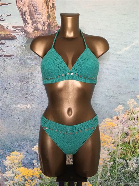 See Through Crochet Bikini Set Thong Crocheted Swimsuit Etsy Artofit