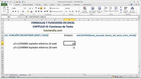 Funci N Encontrar F Rmulas Y Funciones En Excel Youtube