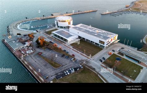 Aerial Photograph Of Milwaukee Wisconsin Usa At Sunset Stock Photo