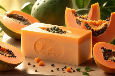 Premium Photo Photo Natural Papaya Soap With Packaging