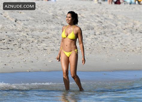 Padma Lakshmi Shows Off Her Fantastic Bikini Body While Taking A Dip In The Ocean During A