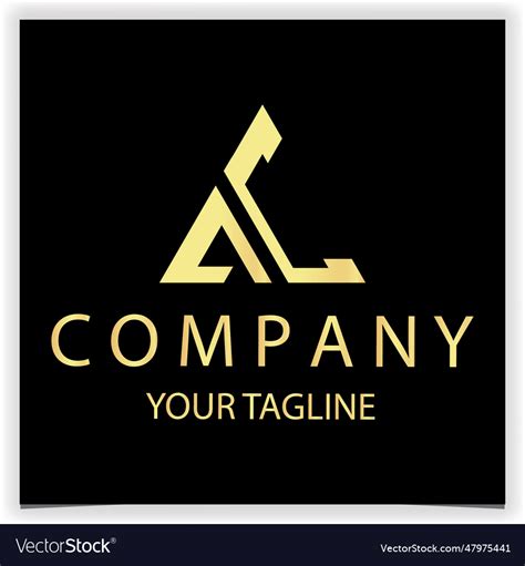 Luxury gold letter ac initial triangle logo icon Vector Image