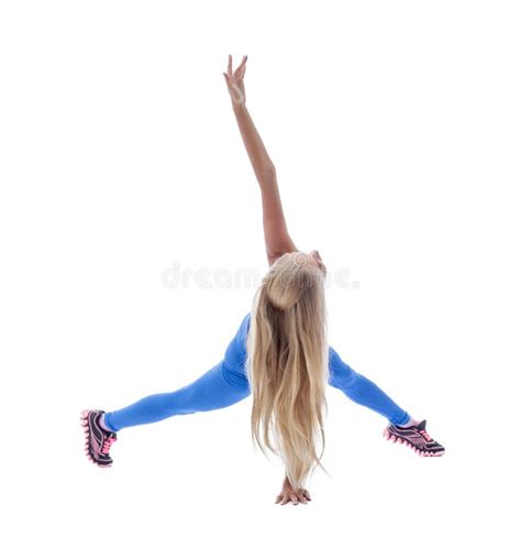 Cute Blonde Gymnast Posing With Ball On Cube Stock Photo Image Of Sport Portrait 40813530