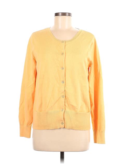 J Jill Color Block Solid Orange Yellow Cardigan Size M 71 Off Thredup