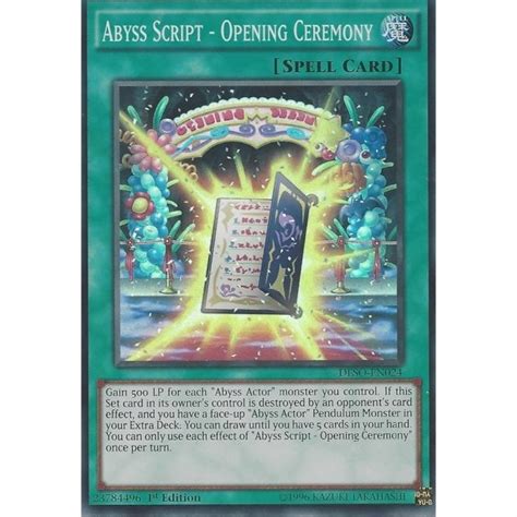 Yu Gi Oh Trading Card Game Yu Gi Oh Super Rare Abyss Script Opening Ceremony Deso En024