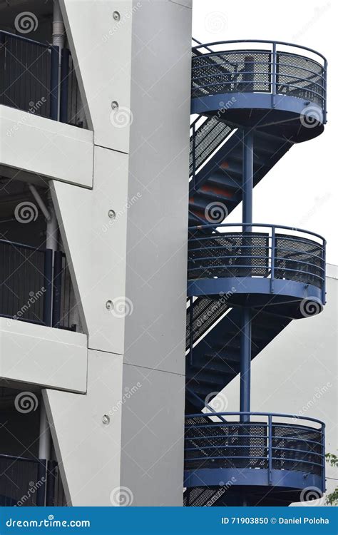 Metal Outside Winding Stairs Stock Photo Image Of Architecture Dark