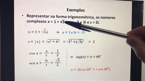 Forma Trigonom Trica Dos N Meros Complexos Youtube