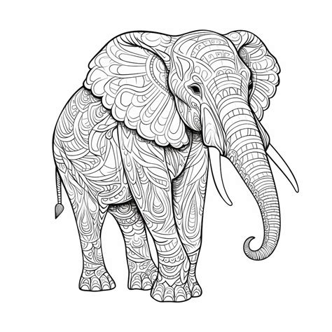 Premium Photo Coloring Pages For Adults Elephant Coloring Pages For Adults Elephant Coloring