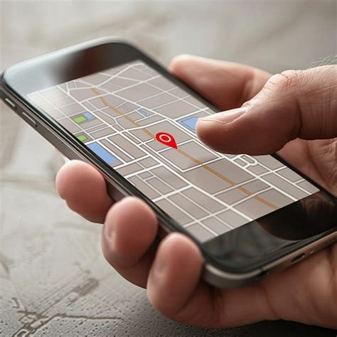 Foto De Um Smartphone Moderno Segurando Sua Tela Exibindo Um Mapa