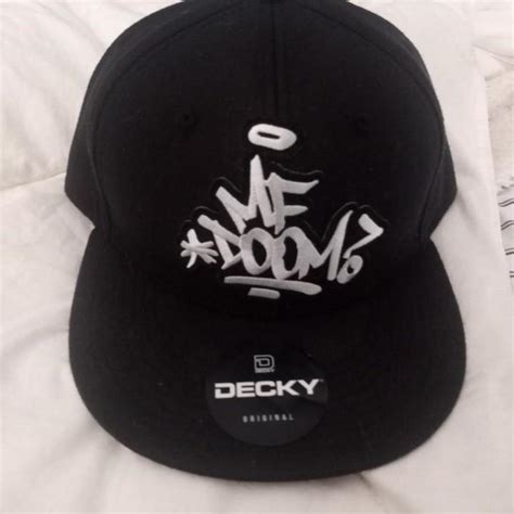 Brand New Black Mf Doom Snapback Hat Depop