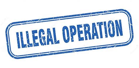 Illegal Operation Stamp Illegal Operation Square Grunge Sign Stock