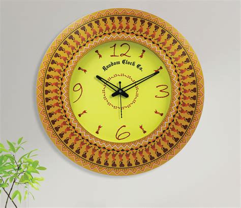 Buy Battery Operated Yellow Ancient Classic And Decorative Wall Clock At 31 Off Online Wooden