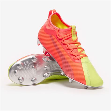 Puma One 20 2 FG AG Energy Peach Amarillo Plata Botas de Fútbol