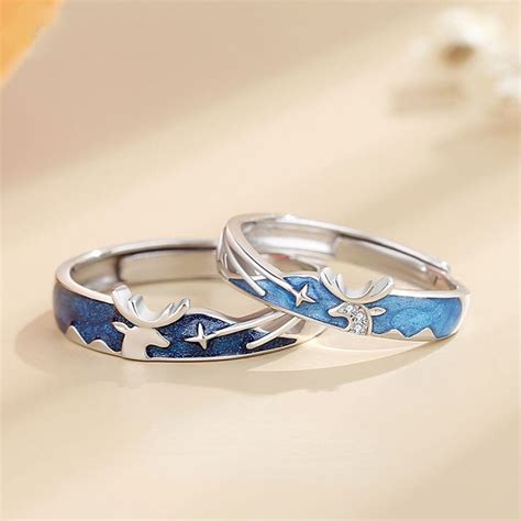 Engraved Real Sterling Silver Couple Rings Set | Couples ring set ...