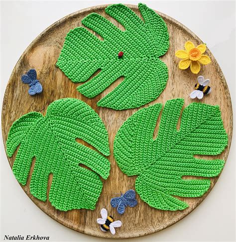 Ravelry Monstera Leaf Coaster Pattern By Natalia Erkhova