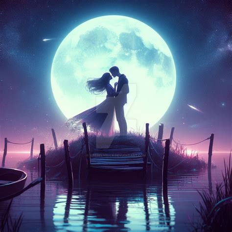 Couple Kiss Under The Moon By Xrebelyellx On Deviantart