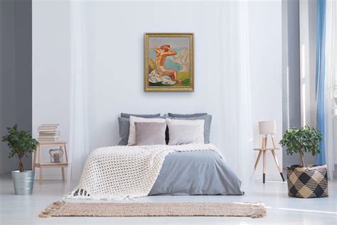 Raymond Moritz A Liberated Lady On The Cliffs Nude Sunbathing Framed S French Oil Painting