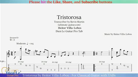 Tristorosa By Heitor Villa Lobos For Classical Guitar With TABs YouTube