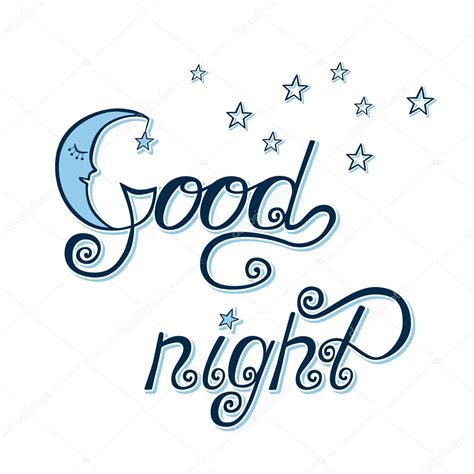 Good Night Lettering Stock Vector Maroshka