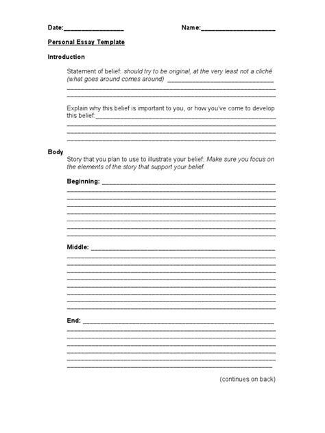 Personal Essay Outline Template | PDF | Essays