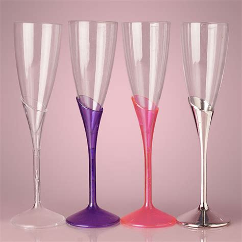 Bulk Lot Wedding Party Plastic Wine Champagne Flutes Disposable Glasses