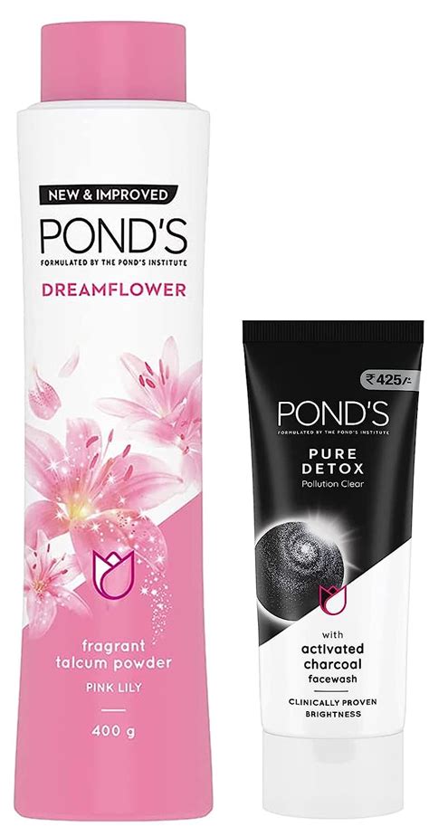 Ponds Pure Detox Face Wash 200 G And Ponds Dreamflower Fragrant Talcum