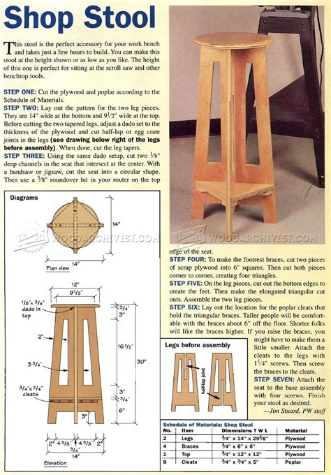 Simple Shop Stool Plans • Woodarchivist