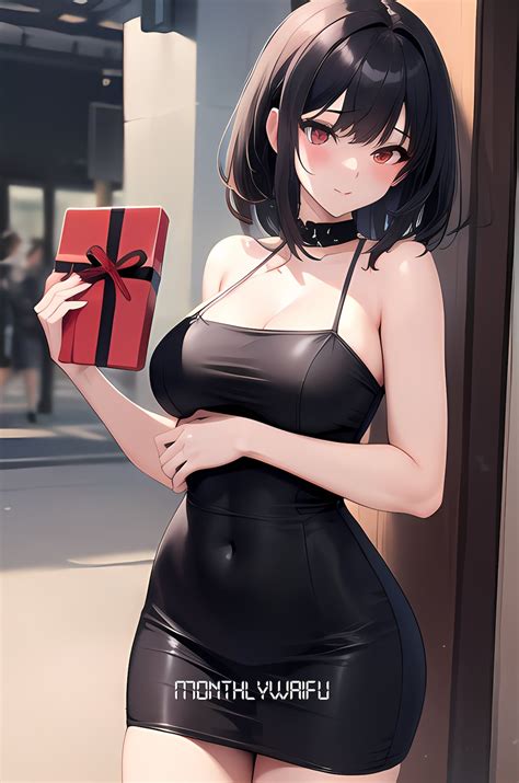 Anime Girl With Red Eyes And Black Hair NSFW High Etsy