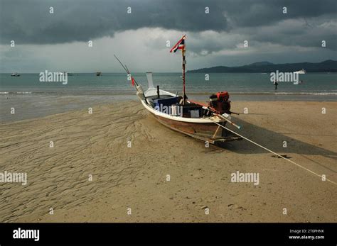 Thailand Fishing Boat On The Beach Stock Photo Alamy