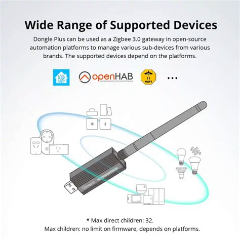 SONOFF ZBDONGLE E CLÉ USB DONGLE ZIGBEE 3 0 ANTENNE EXTERNE 20DBM V2