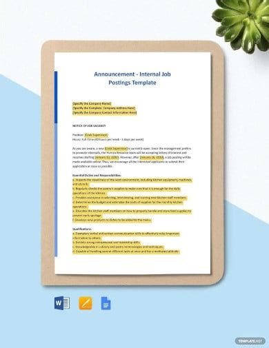 12 Job Announcement Templates Pdf