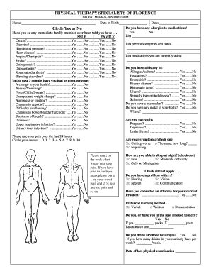 Fillable Online Patient Medical History Form Hamilton Physical