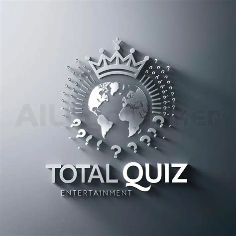 Logo Design For Total Quiz Regal Crown And Global Questions Theme Ai