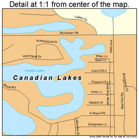 Canadian Lakes Michigan Street Map 2613010