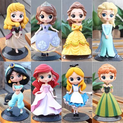 Disney Princess Mermaid Anna Elsa Belle Ariel Rapunzel Cinderella Sofia Snow Action Figures