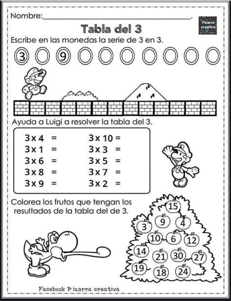 Cuadernillo Tablas De Multiplicar Super Mario Pdf Ejercicios De