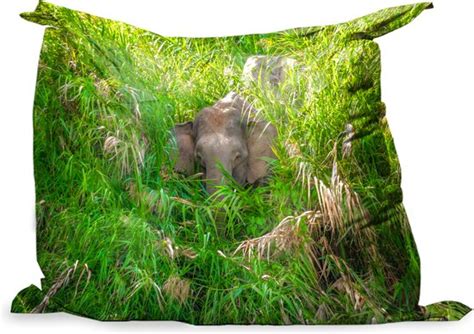 PillowMonkey Zitzak Olifanten Lopen Door Hoog Gras In Borneo