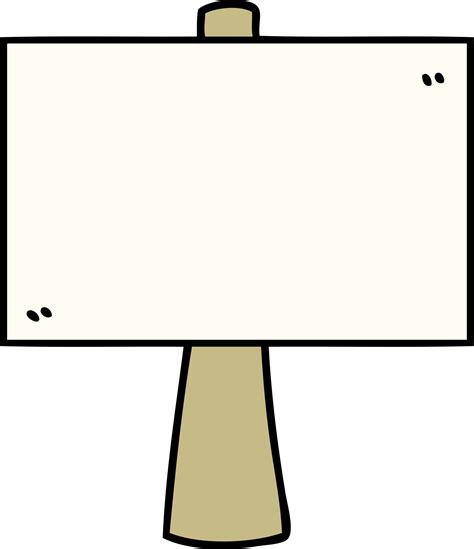 Cartoon Of A Blank Signpost 12471348 Vector Art At Vecteezy